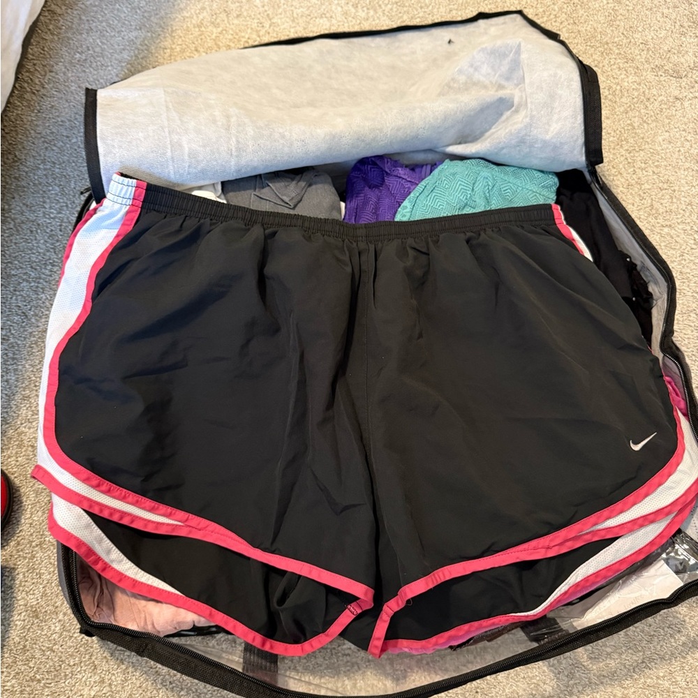 Nike Women's Athletic Shorts - Black with Pink Accents